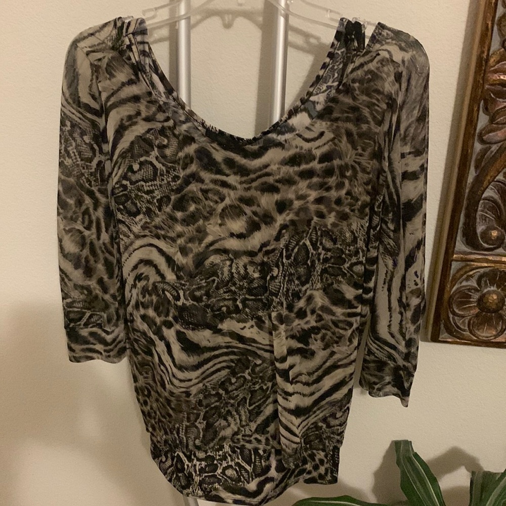 Style & Co.  tank with sheer top animal print